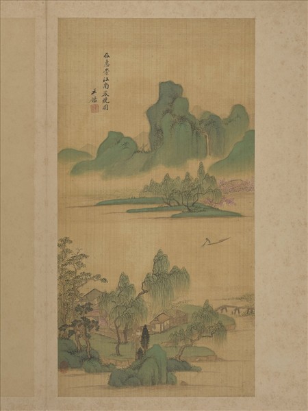 清王鑑仿古山水　冊　倣惠崇江南春曉圖