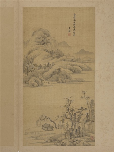 清王鑑仿古山水冊倣倪高士踈林遠壑圖- 故宮