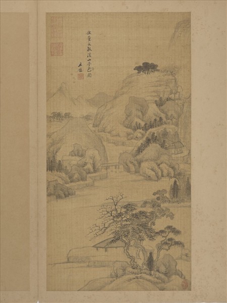 清王鑑仿古山水　冊　倣董文敏溪山亭子圖