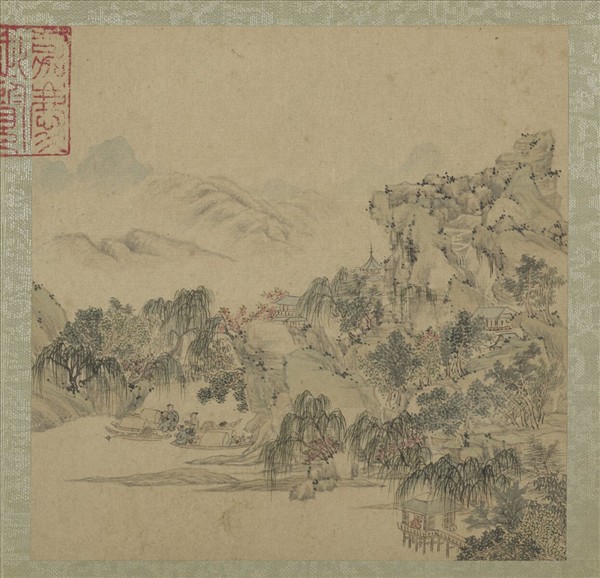 清王翬擬古山水畫冊　冊　漁艇閒話