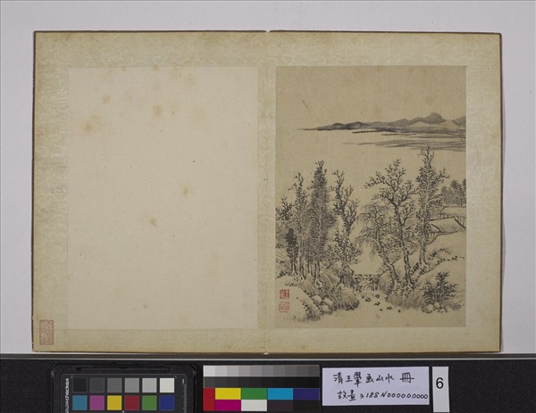 清王翬畫山水　冊　湖濱林屋