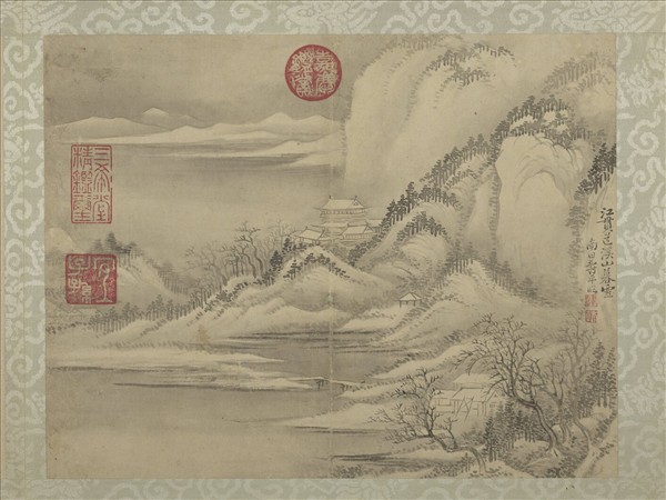 清惲壽平仿古山水　冊　仿江貫道溪山暮雪