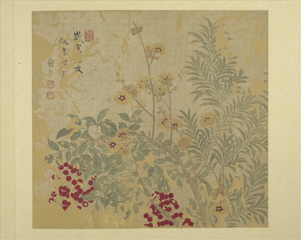 清惲壽平畫花卉　冊　歲寒三友