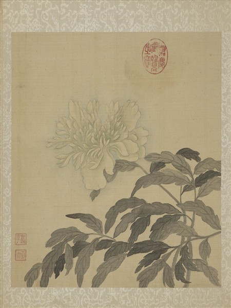 清惲壽平魚藻圖　冊　牡丹