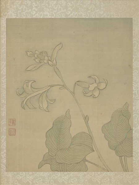 清惲壽平魚藻圖　冊　玉簪花