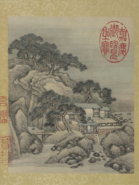 清允禧山水　冊　松崖結屋