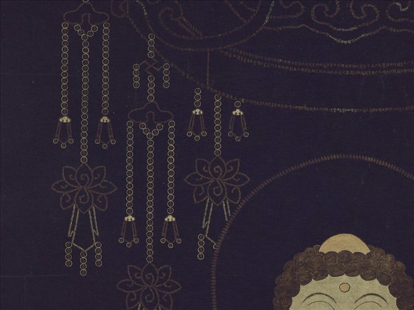 清彭元瑞書壽字無量壽佛像　軸