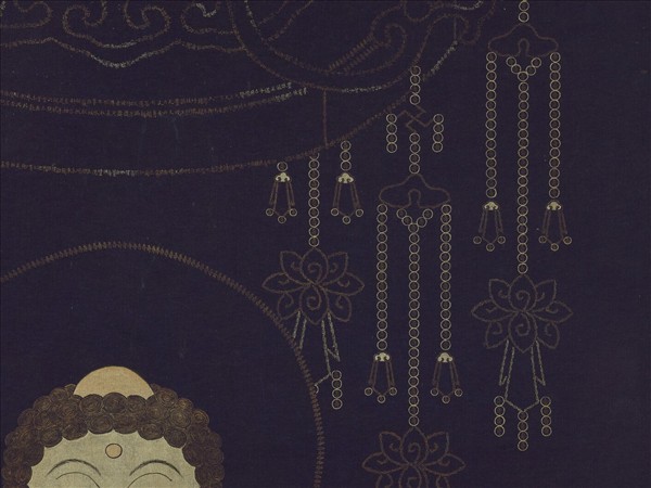 清彭元瑞書壽字無量壽佛像　軸