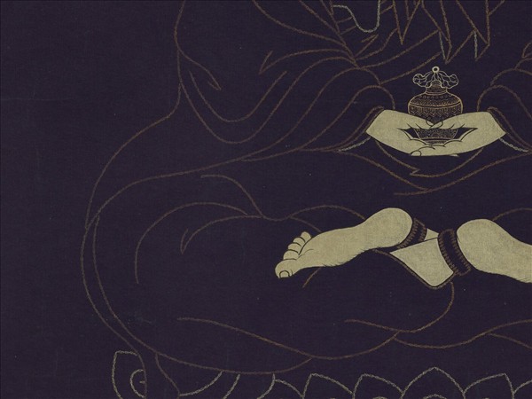 清彭元瑞書壽字無量壽佛像　軸