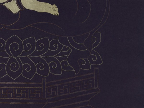 清彭元瑞書壽字無量壽佛像　軸