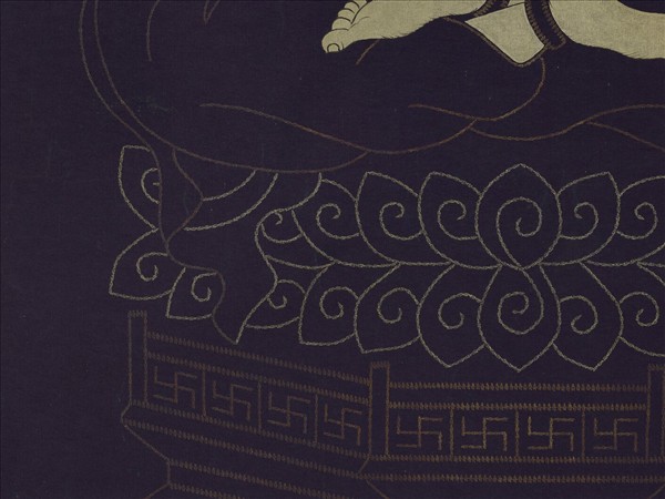 清彭元瑞書壽字無量壽佛像　軸