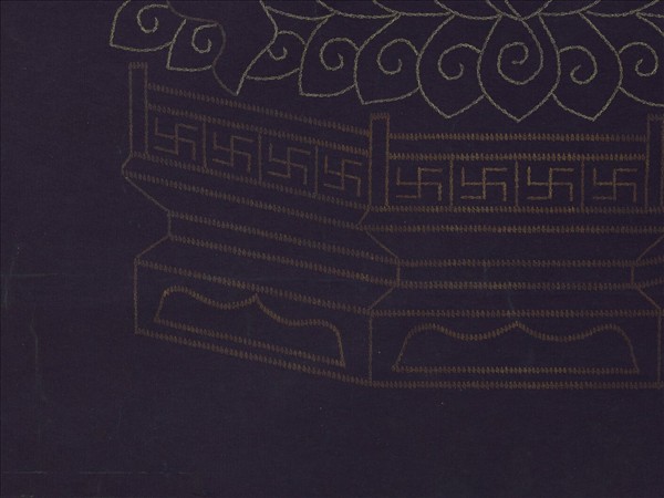 清彭元瑞書壽字無量壽佛像　軸