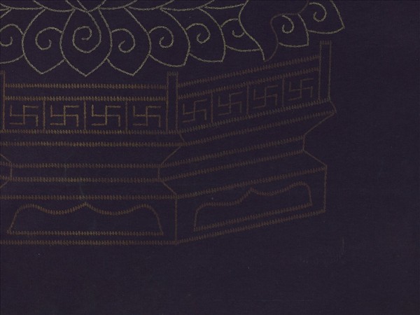 清彭元瑞書壽字無量壽佛像　軸