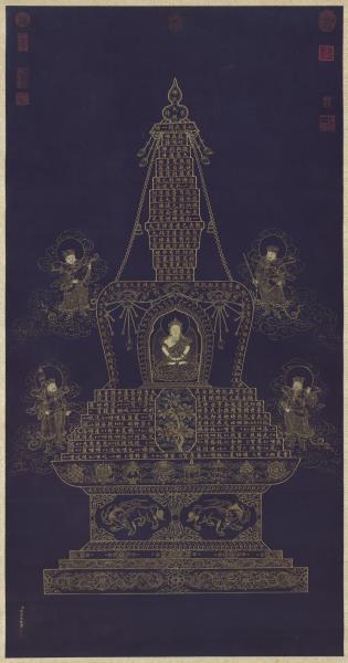 清胡高望書佛說大吉祥經塔　軸