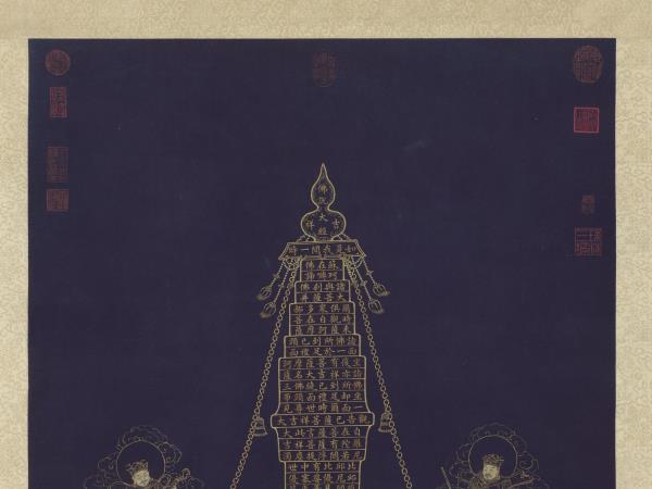 清胡高望書佛說大吉祥經塔　軸