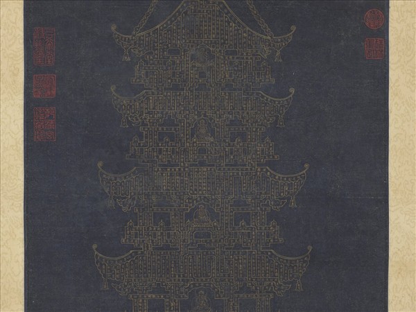 宋仲仁書金剛經塔　軸