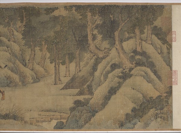 明趙汝殷風林群虎圖　卷