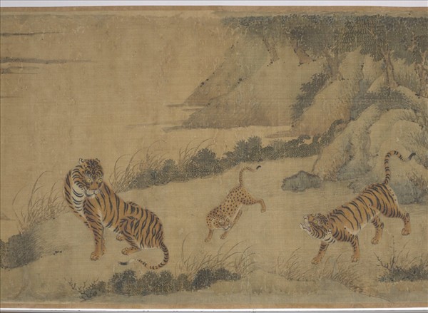 明趙汝殷風林群虎圖　卷