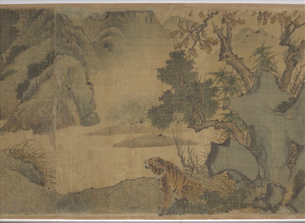 明趙汝殷風林群虎圖　卷