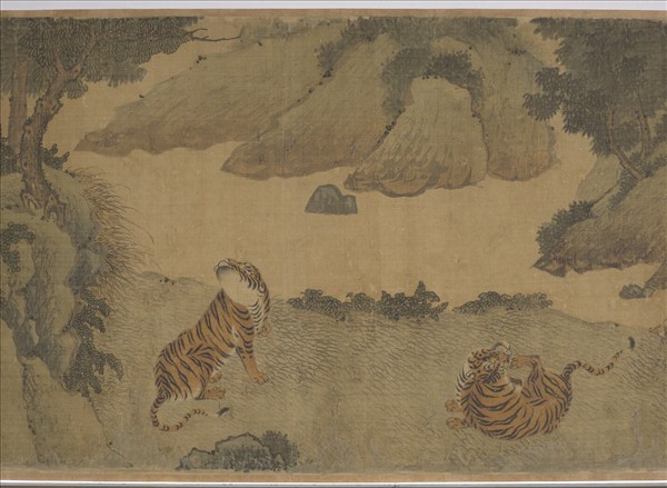 明趙汝殷風林群虎圖　卷