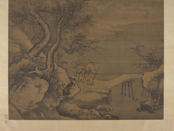 明吳偉寒山積雪　軸