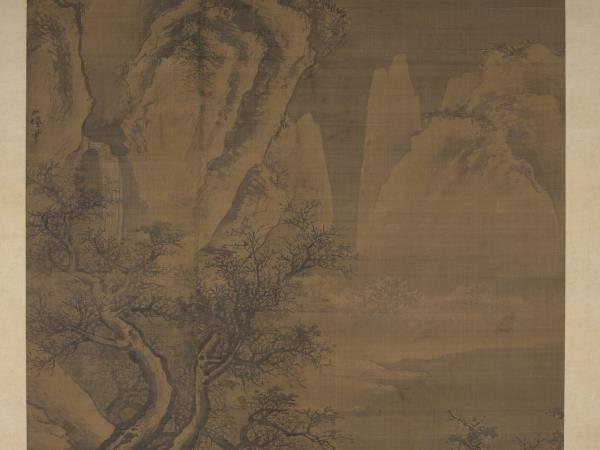 明吳偉寒山積雪　軸