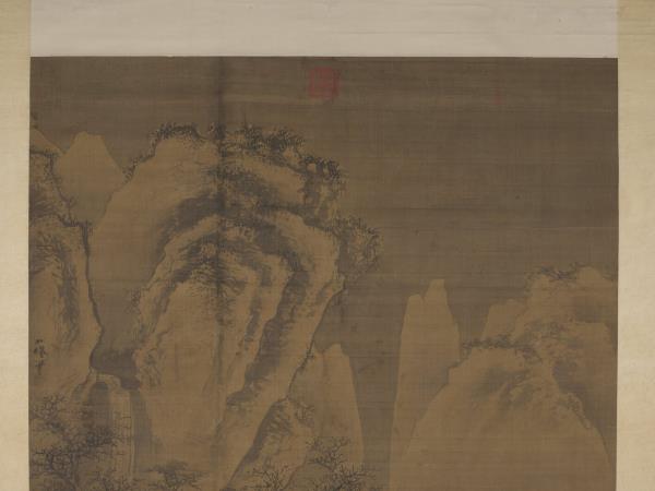 明吳偉寒山積雪　軸