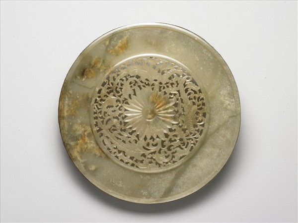 玉鏤空菊花紋玉座