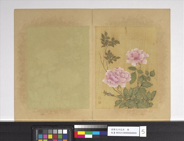 清鄒元斗花卉　冊　月季