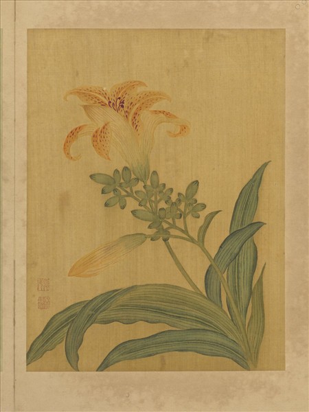 清鄒元斗花卉　冊　萱花