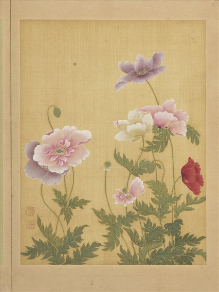 清鄒元斗花卉　冊　虞美人