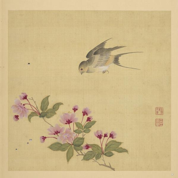 清鄒元斗畫四季花卉　冊　木海棠