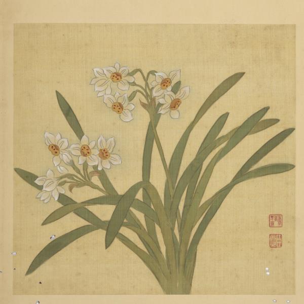 清鄒元斗畫四季花卉　冊　水仙