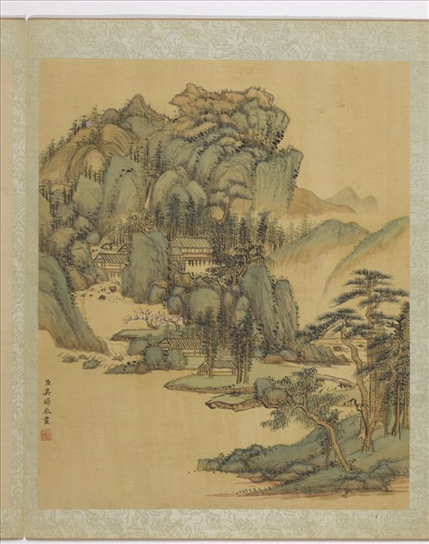 清吳暻山水　冊　層巖積秀