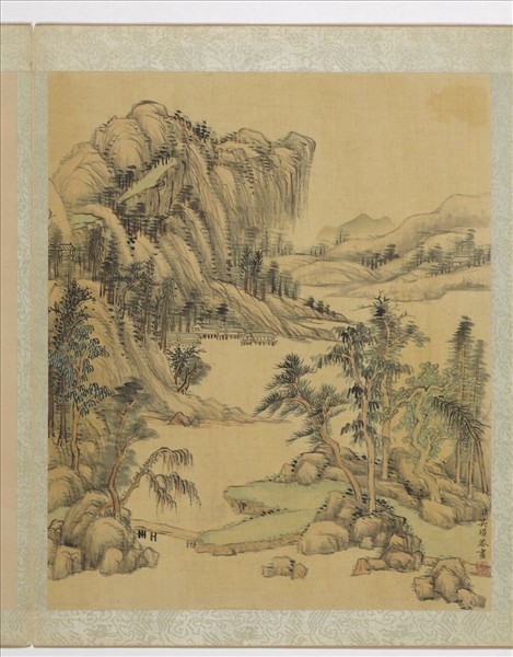 清吳暻山水　冊　密林含青