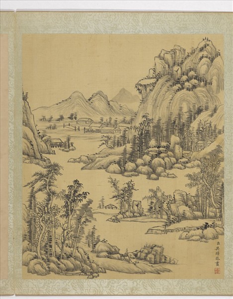 清吳暻山水　冊　深林杳藹