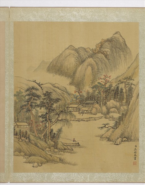 清吳暻山水　冊　石磯垂釣