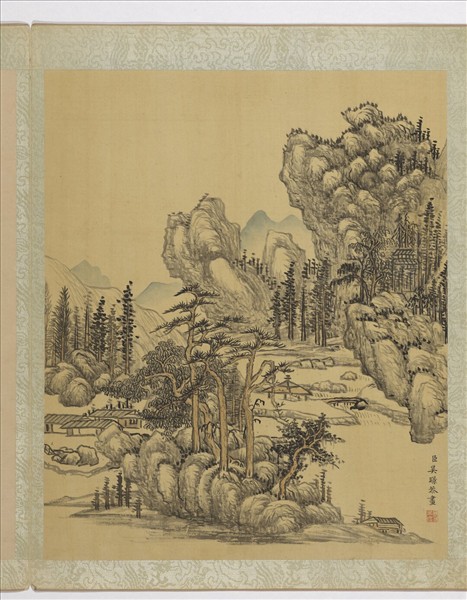 清吳暻山水　冊　山雲初霽