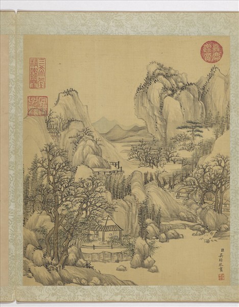 清吳暻山水　冊　竦樹清泉