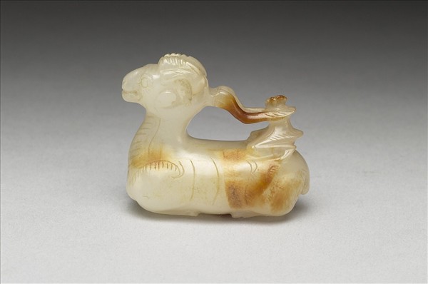 玉雕仙人騎羊