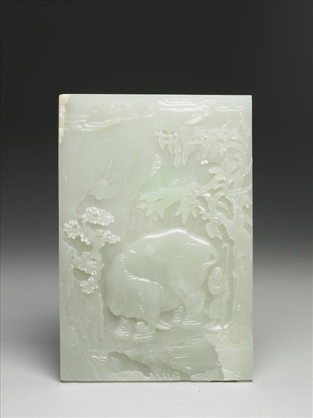 玉梅枝洗象插屏（一對）