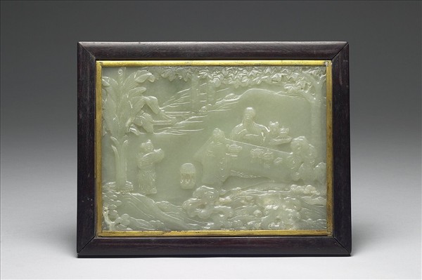 玉桐蔭博古插屏（一對）