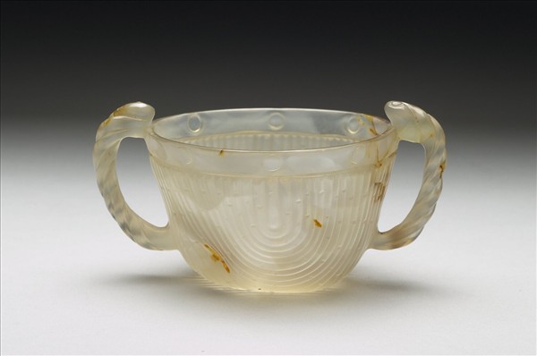 瑪瑙柳斗形雙耳杯