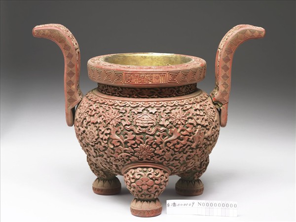 剔紅八寶番蓮紋爐（五供）