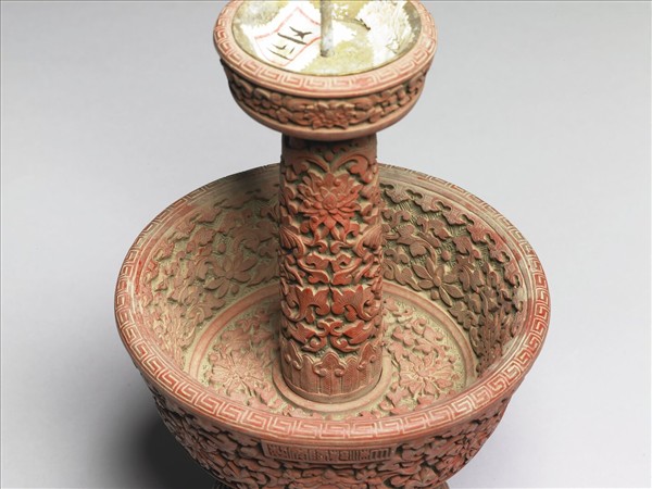 剔紅八寶番蓮紋燭台（五供）