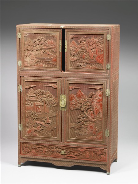 剔紅山水人物小櫃