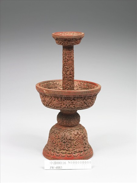 剔紅八寶番蓮紋燭台（五供）