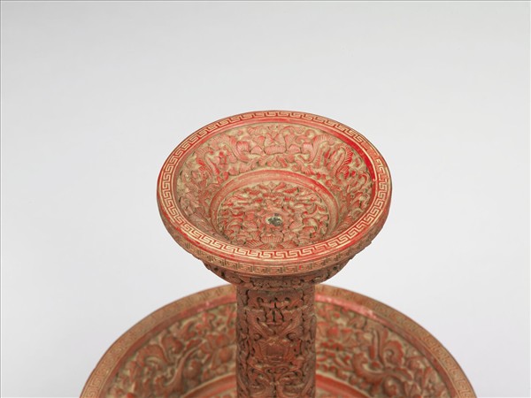 剔紅八寶番蓮紋燭台（五供）