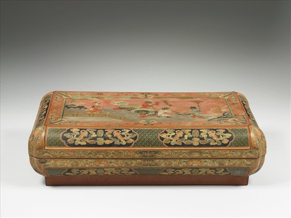 鎗金填漆五穀豐登圖長方盒