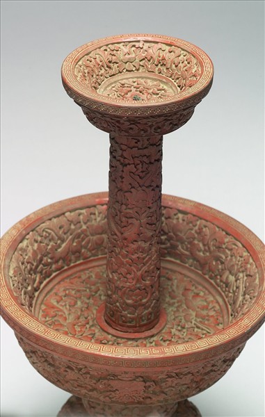 剔紅八寶番蓮紋燭台（五供）